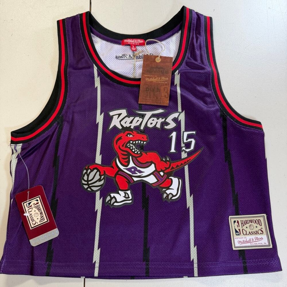 Vince Carter Toronto Raptors Mitchell & Ness Women's NBA Crop Tank Large NWT